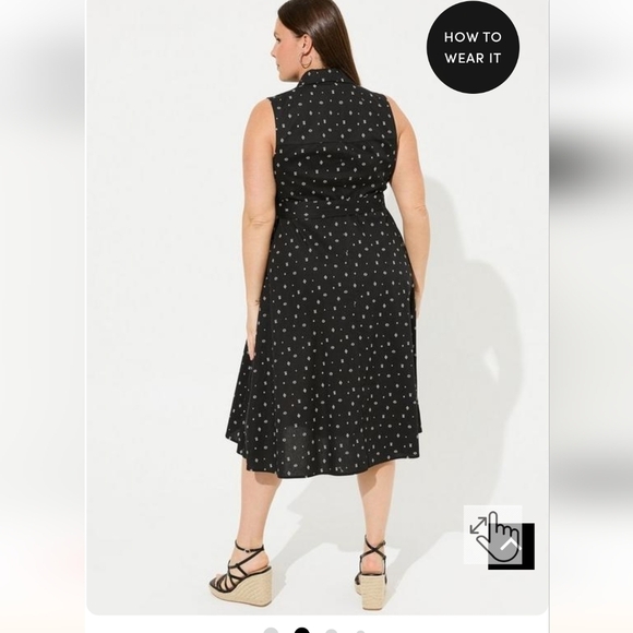 Torrid midi dress poplin cotton belted dress Size 4x - Picture 14 of 15